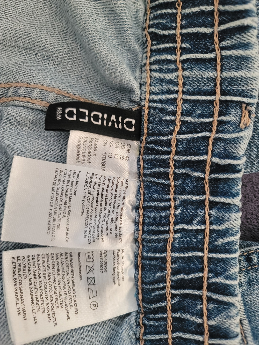 Divided Women's Light and Dark Blue Jeggings with Contrast Stitching